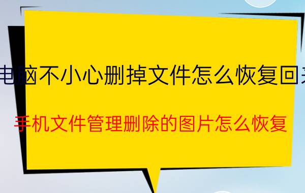 电脑不小心删掉文件怎么恢复回来 手机文件管理删除的图片怎么恢复？